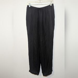 Natalie & Me 100% Silk Black Gauze Pants Fully Lined High Rise Women's Size MP